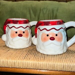 Set of 2 Vintage Hallmark Santa Mugs- VGC